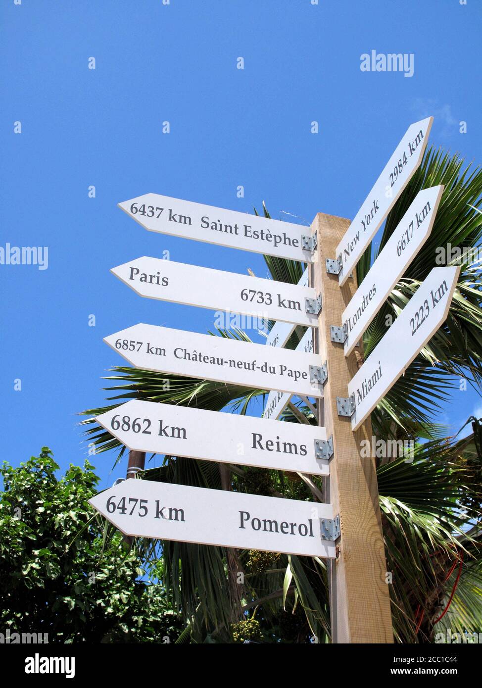 French West Indies, Guadalupa, Saint Francois, segni Foto Stock