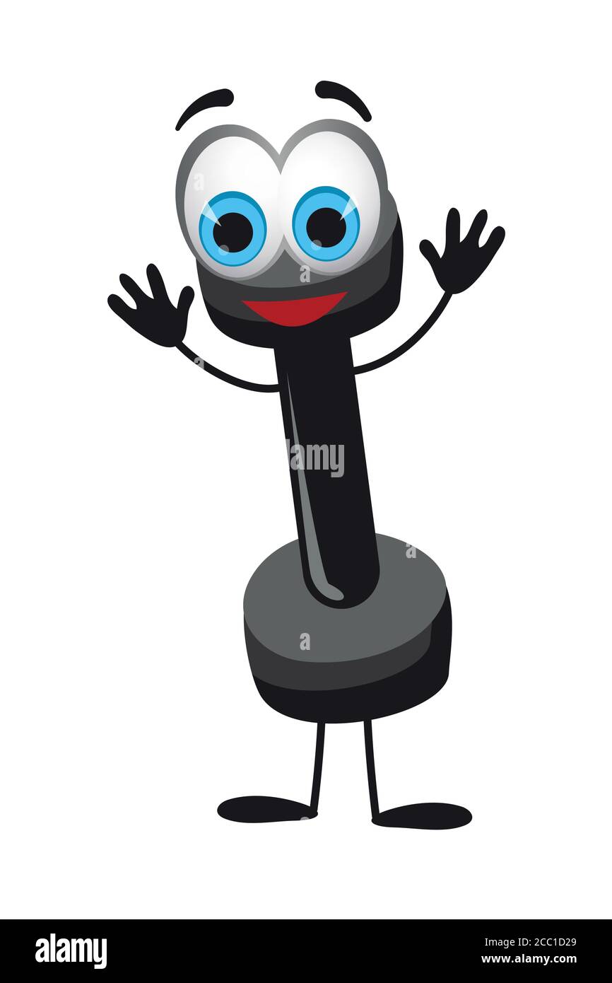 Divertente dumbbell su sfondo bianco, collezione fitness, illustrazione vettoriale piatta Illustrazione Vettoriale