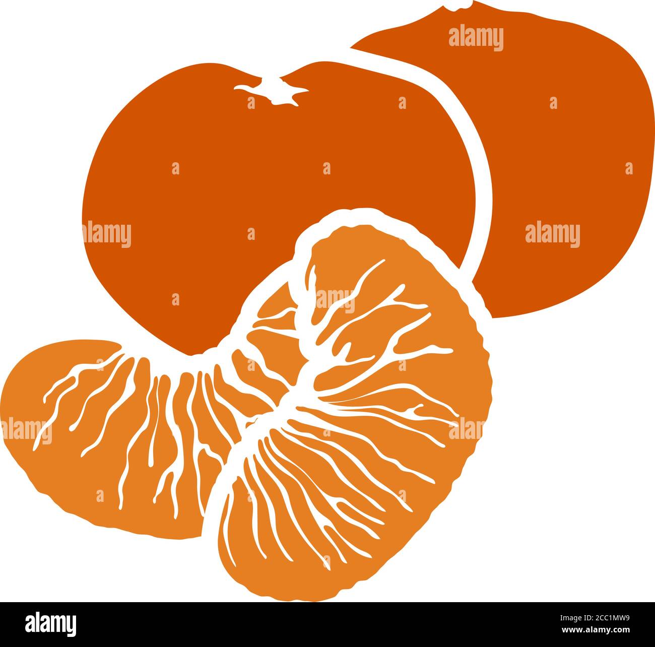 Icona mandarino. Design a colori piatti. Illustrazione vettoriale. Illustrazione Vettoriale