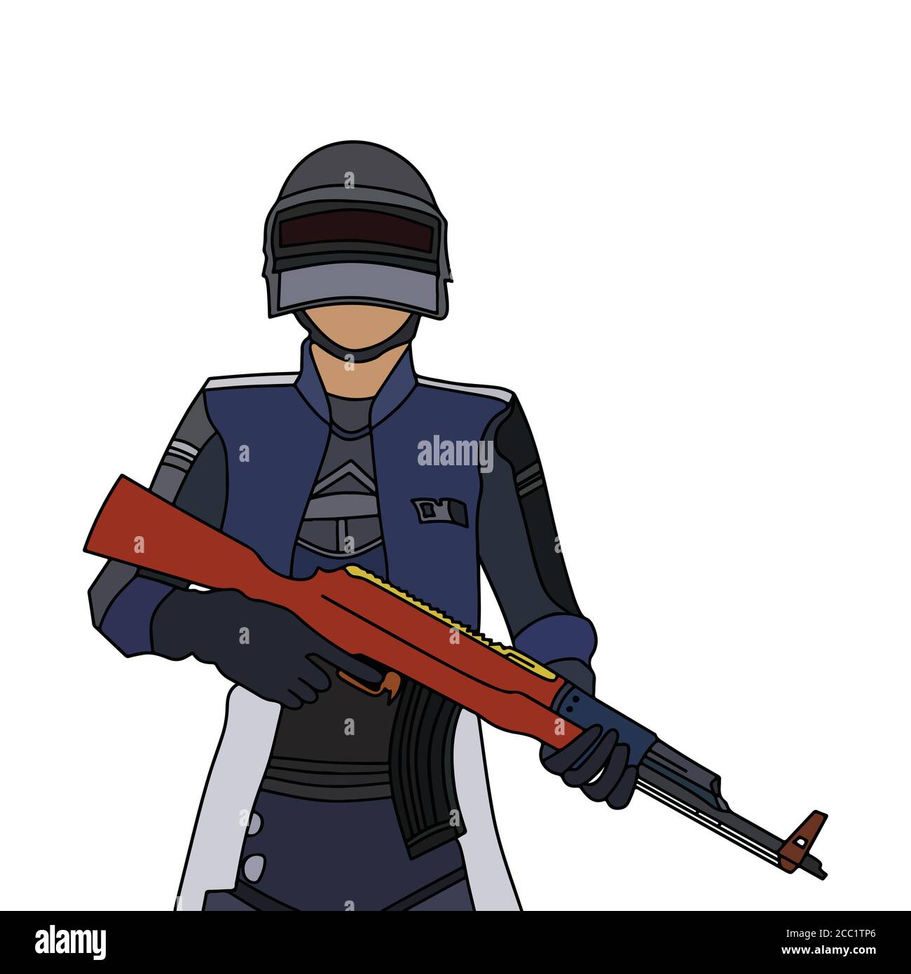 illustrazione vettoriale del personaggio di gioco internazionale pubg. Illustrazione Vettoriale