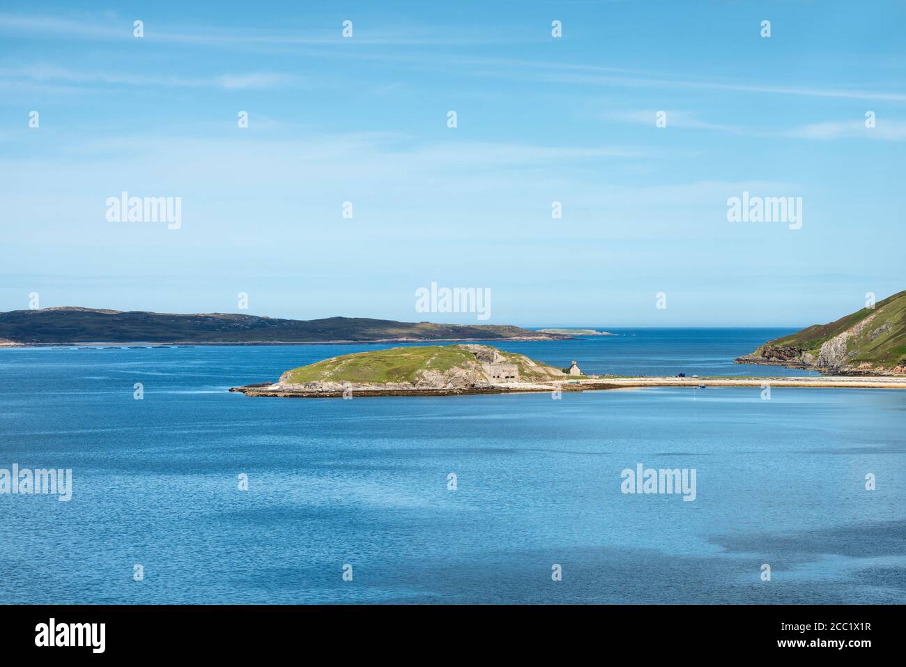 Regno Unito, Scozia, vista del villaggio di pescatori sulle sponde del Loch Eriboll Foto Stock