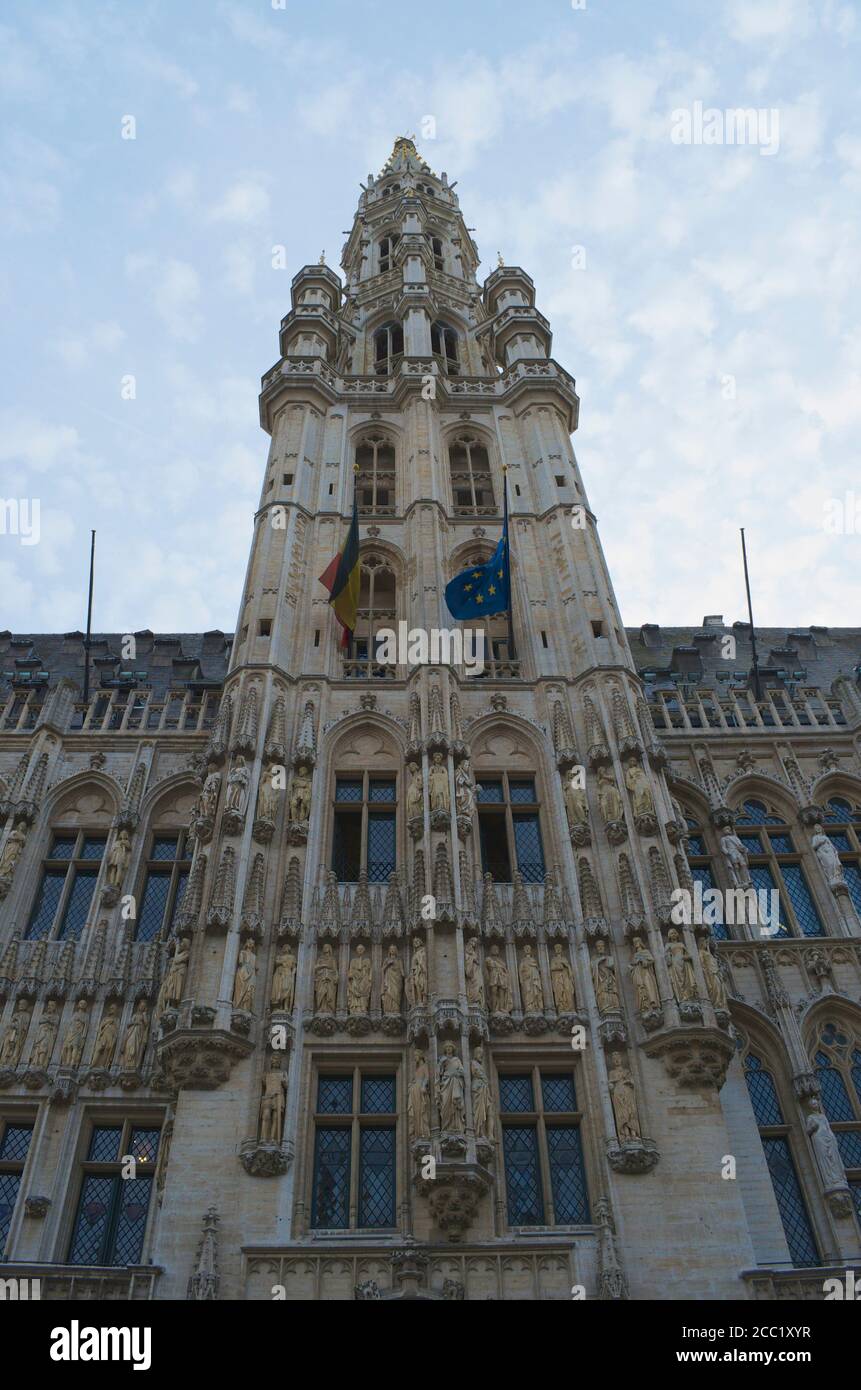 Il Belgio, Bruxelles, vista di Brussels City Hall Foto Stock