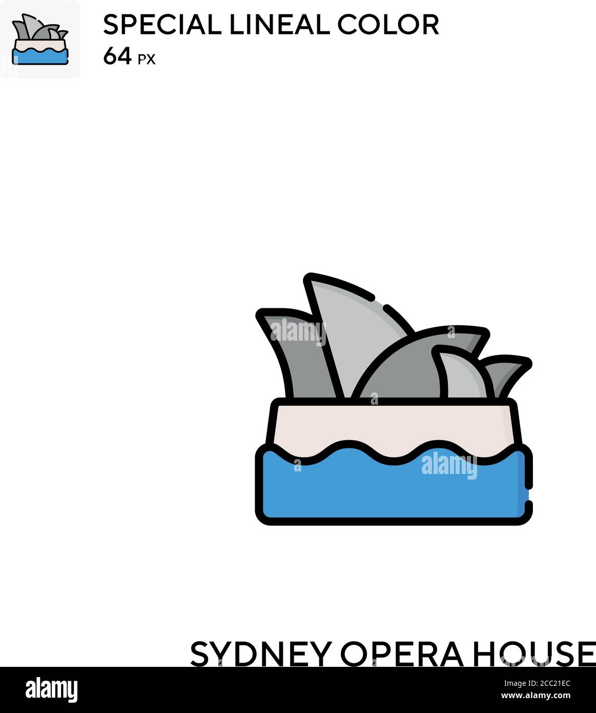 Teatro dell'Opera di Sydney icona vettoriale a colori speciali. Icone del teatro lirico di Sydney per il vostro progetto aziendale Illustrazione Vettoriale