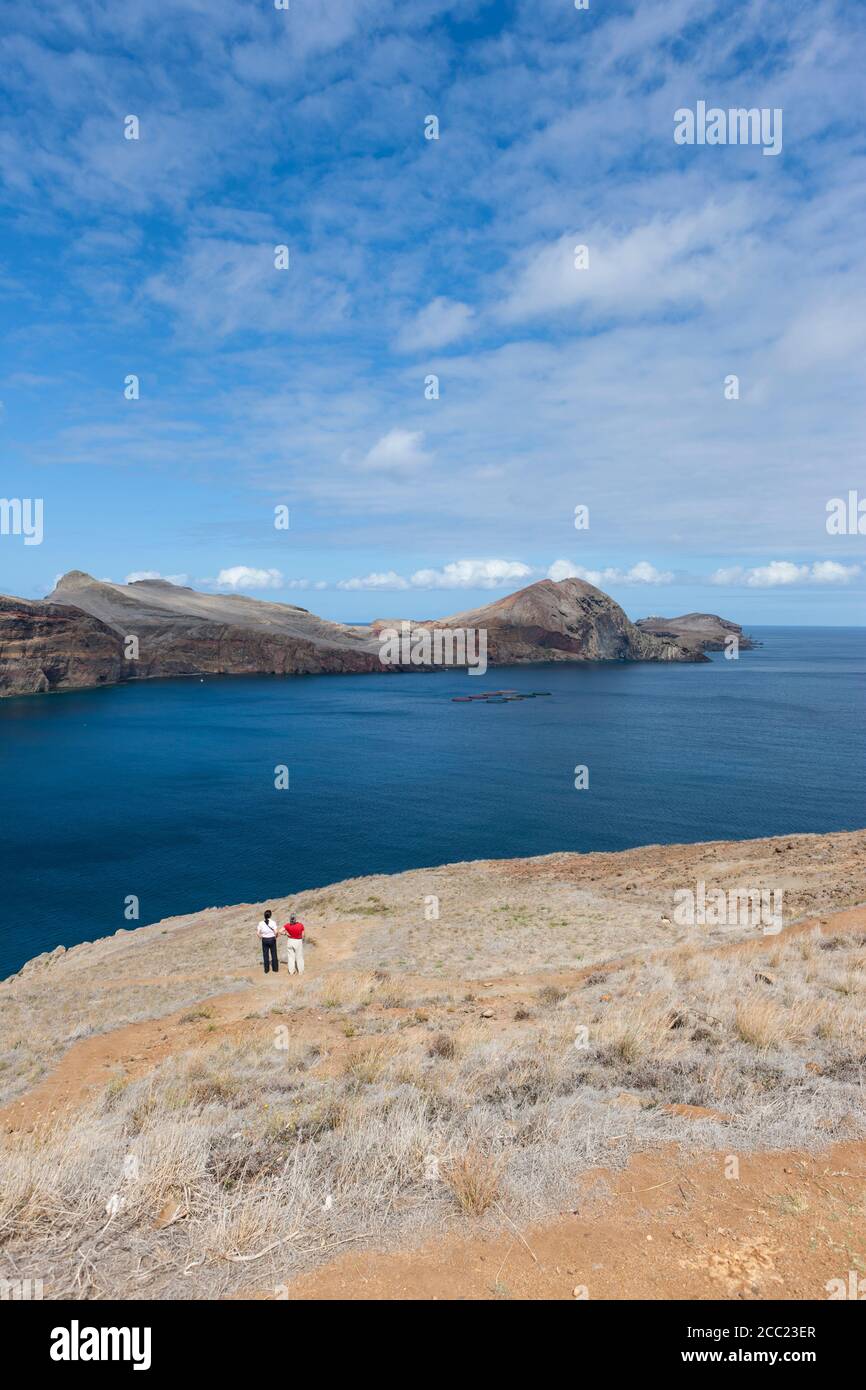 Il Portogallo, Madera, vista della penisola vulcanica di Ponta de Sao Lourenco Foto Stock