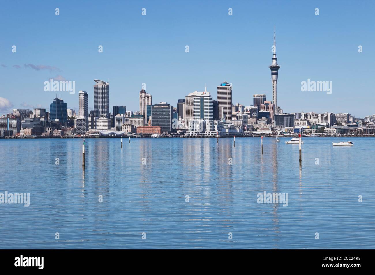 Nuova Zelanda, vista sul porto di Waitemata Foto Stock