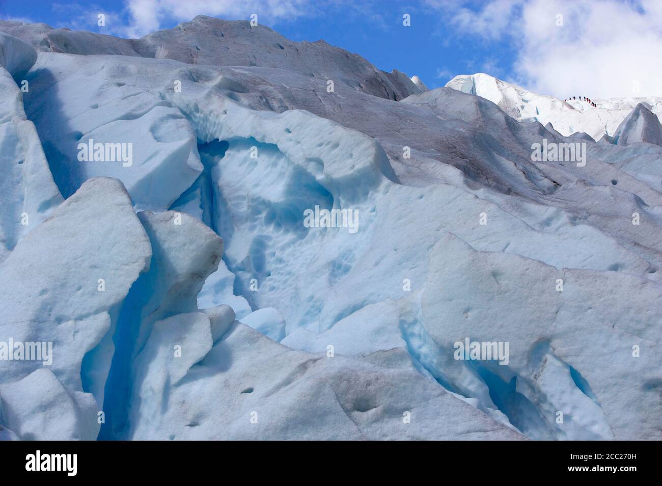 Norvegia, Nigardsbreen, lingua del ghiacciaio Foto Stock