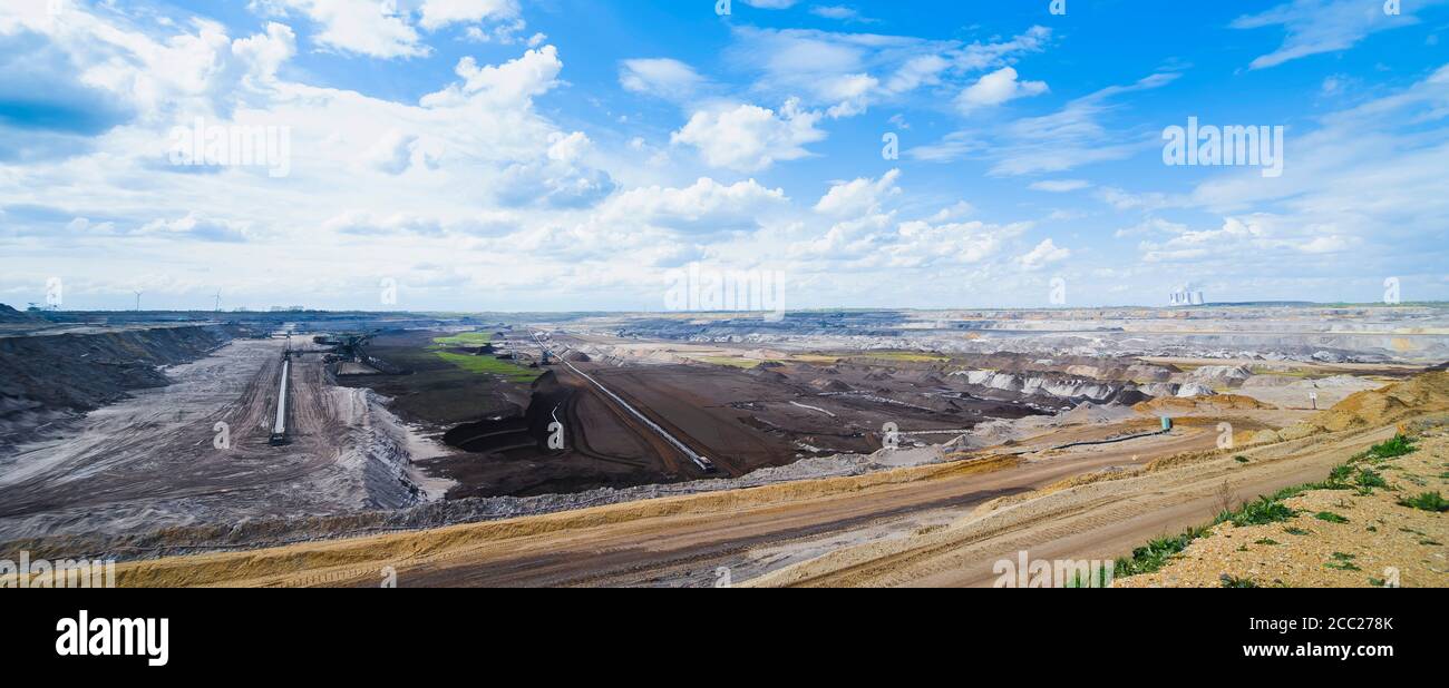 In Germania, in Sassonia, Schleenhain, Marrone mineraria del carbone Foto Stock
