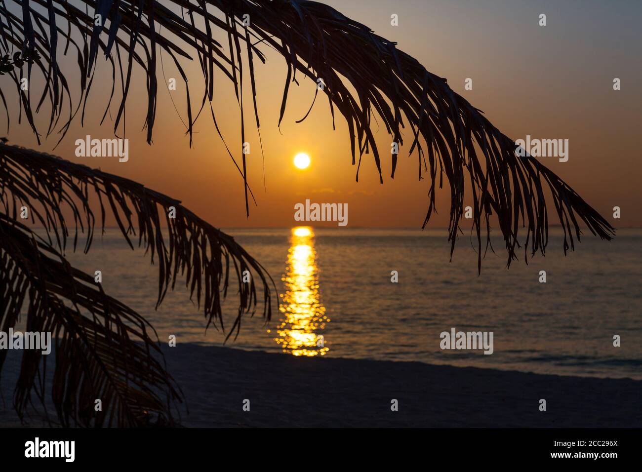 Asia, tramonto all Oceano indiano Foto Stock