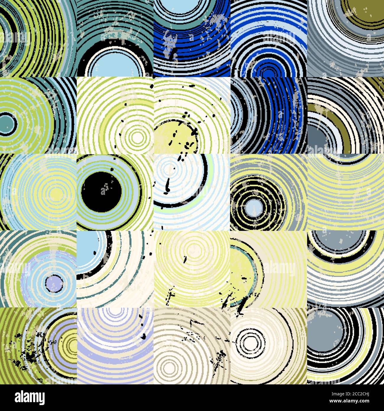 motivo di sfondo senza cuciture, con cerchi, quadrati, tratti e schizzi Illustrazione Vettoriale