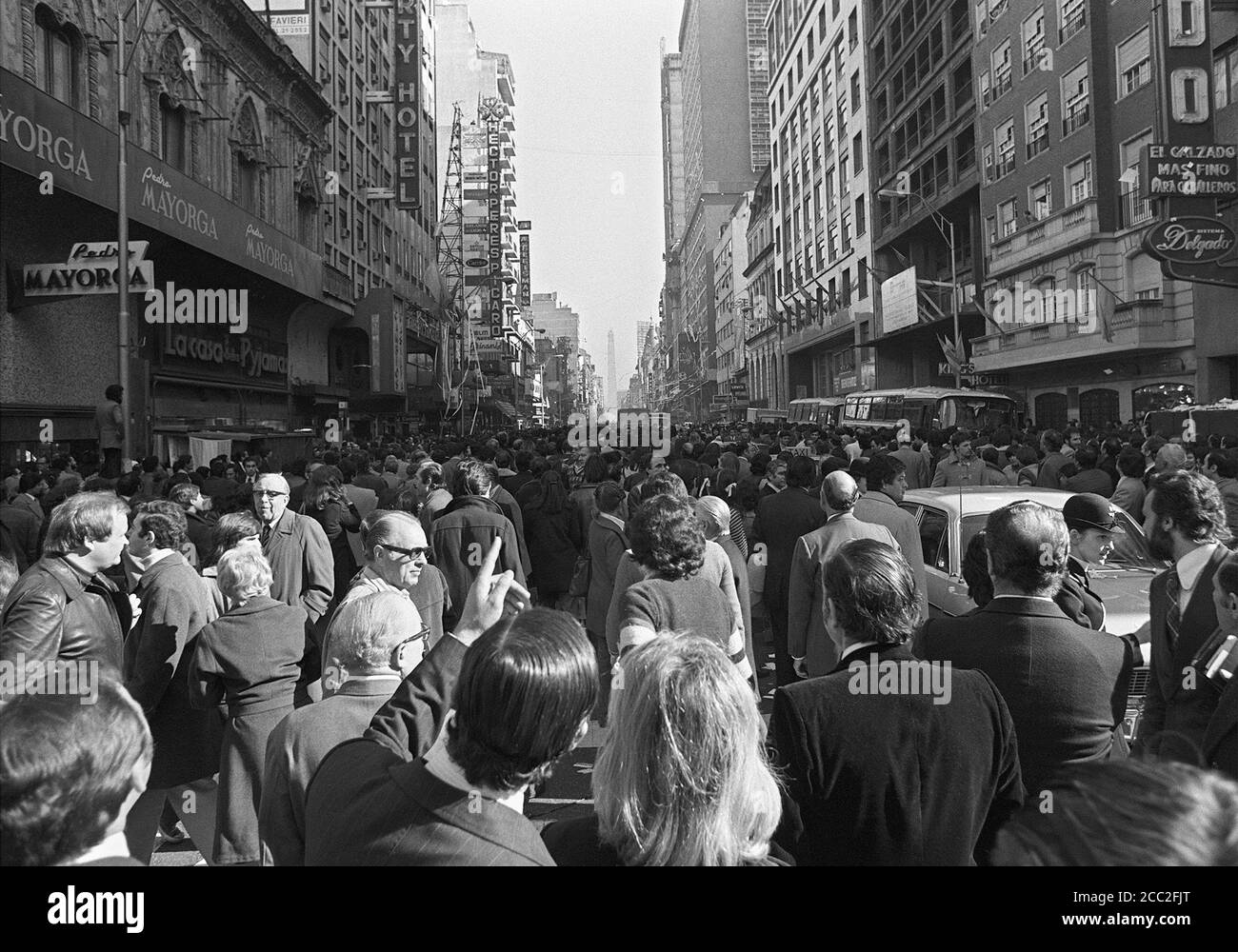 I fan argentini celebrano per le strade di Buenos Aires il Campionato del mondo FIFA 1978. Foto Stock