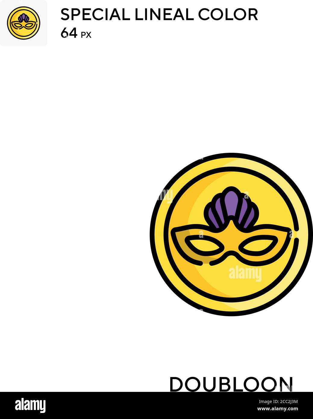 Icona vettoriale a doppio colore lineare speciale. Icone Doubloon per il vostro progetto di affari Illustrazione Vettoriale