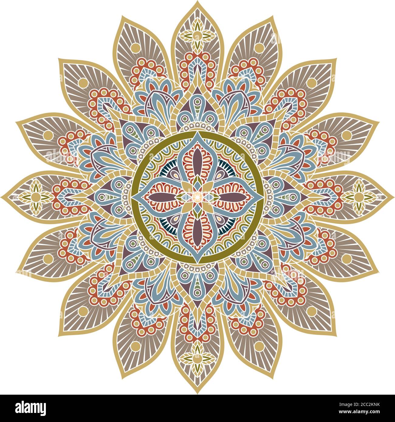 Motivo del motivo Mandala Art Ornament Design elemento Illustrazione Vettoriale