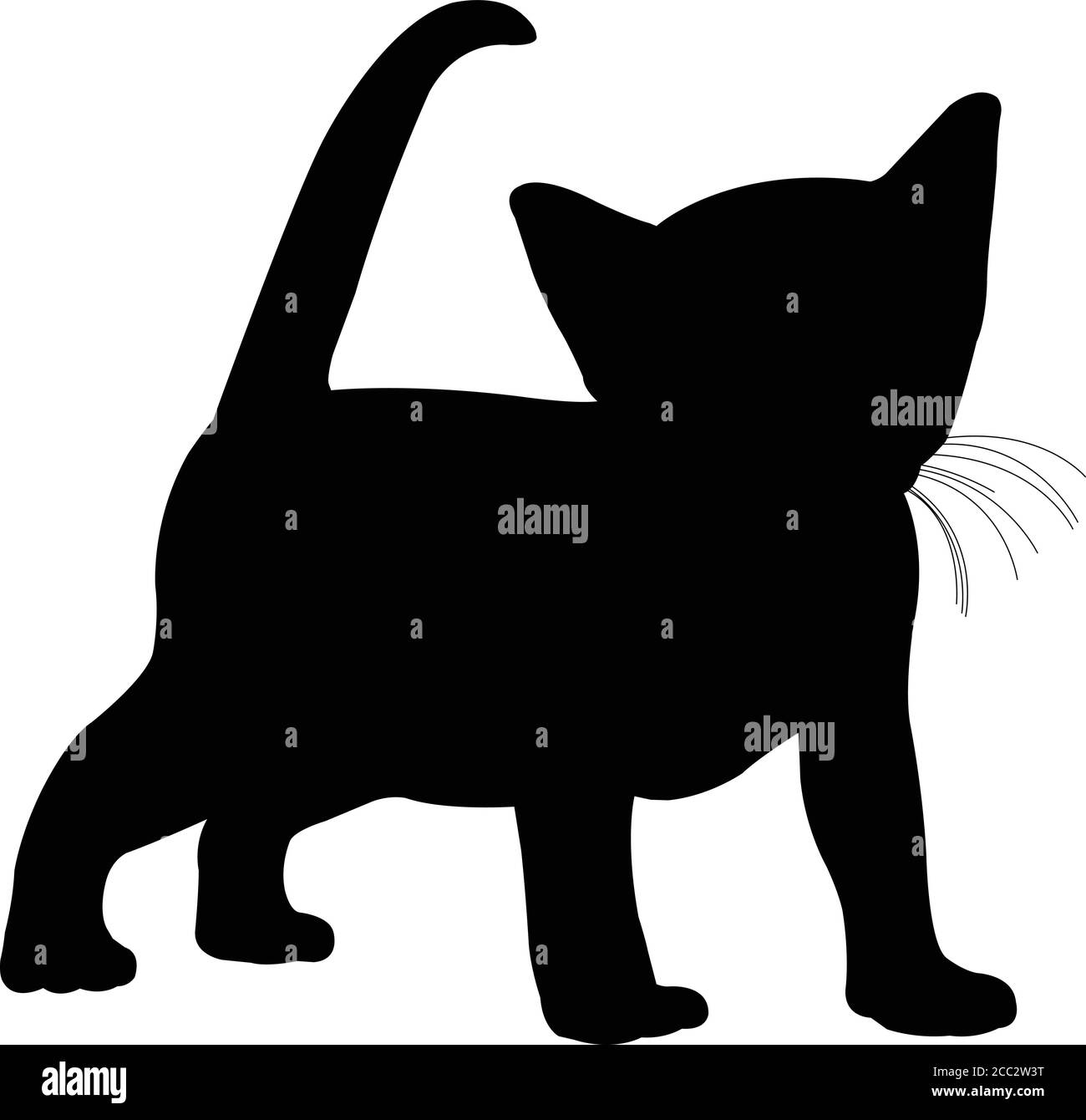 silhouette di gattino Illustrazione Vettoriale
