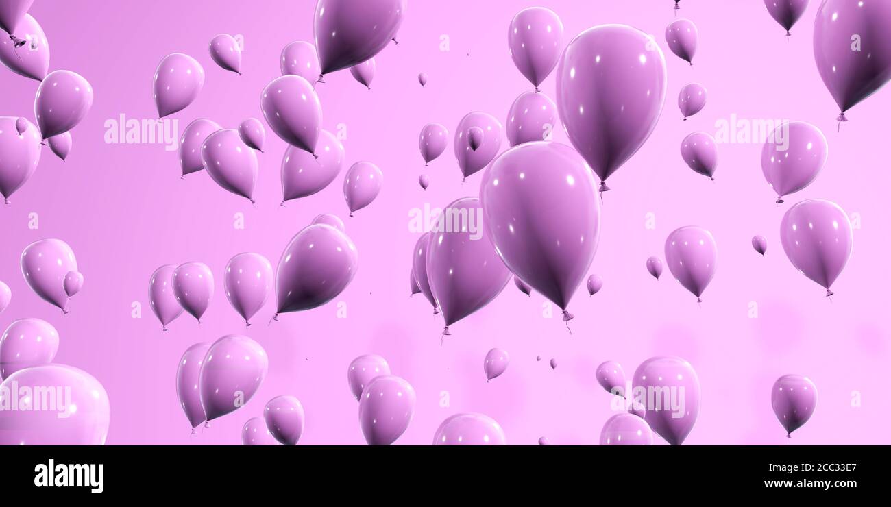 Rosa violetto baloon sfondo 3d rendering astratto design minimalista Foto Stock
