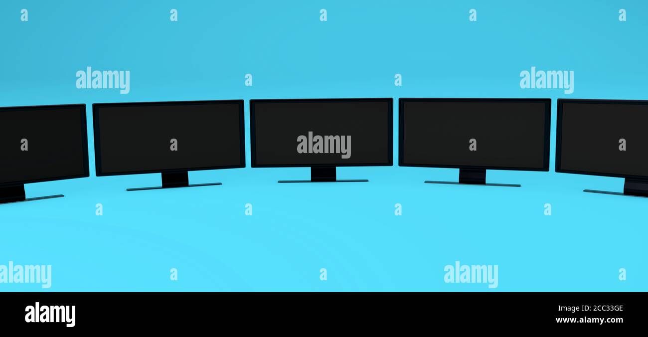 Concetto televisivo sfondo blu isolato 3d rendering isolato design isolato Foto Stock
