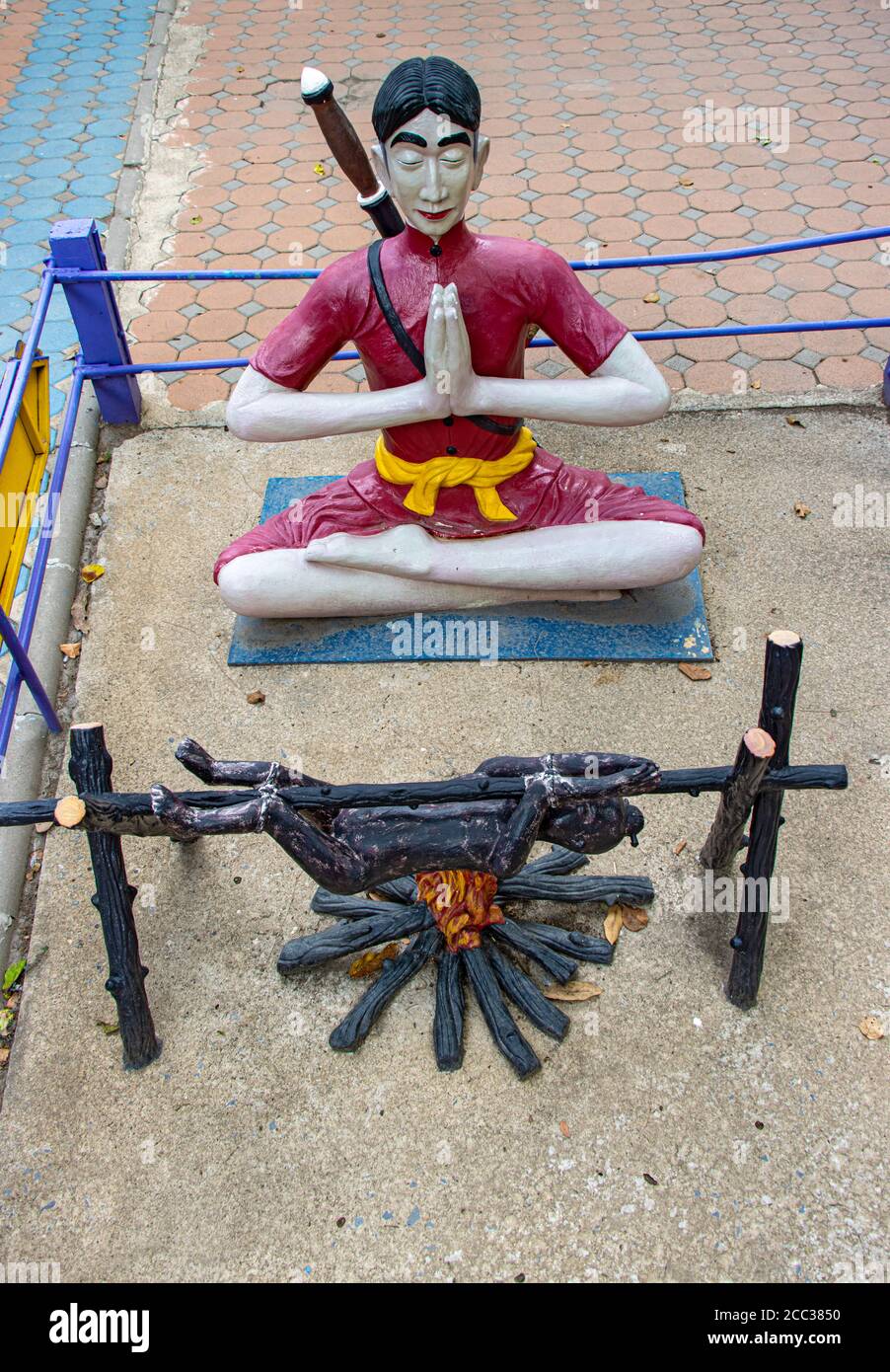 AYUTTHAYA, THAILANDIA, 03 2020 GIUGNO, ​A scena da fiaba tailandese su Khun Chang Khun Phaen, Wat​ Muang​ temple​ located​ Ang​ Thong e Ayutthaya.​ Foto Stock