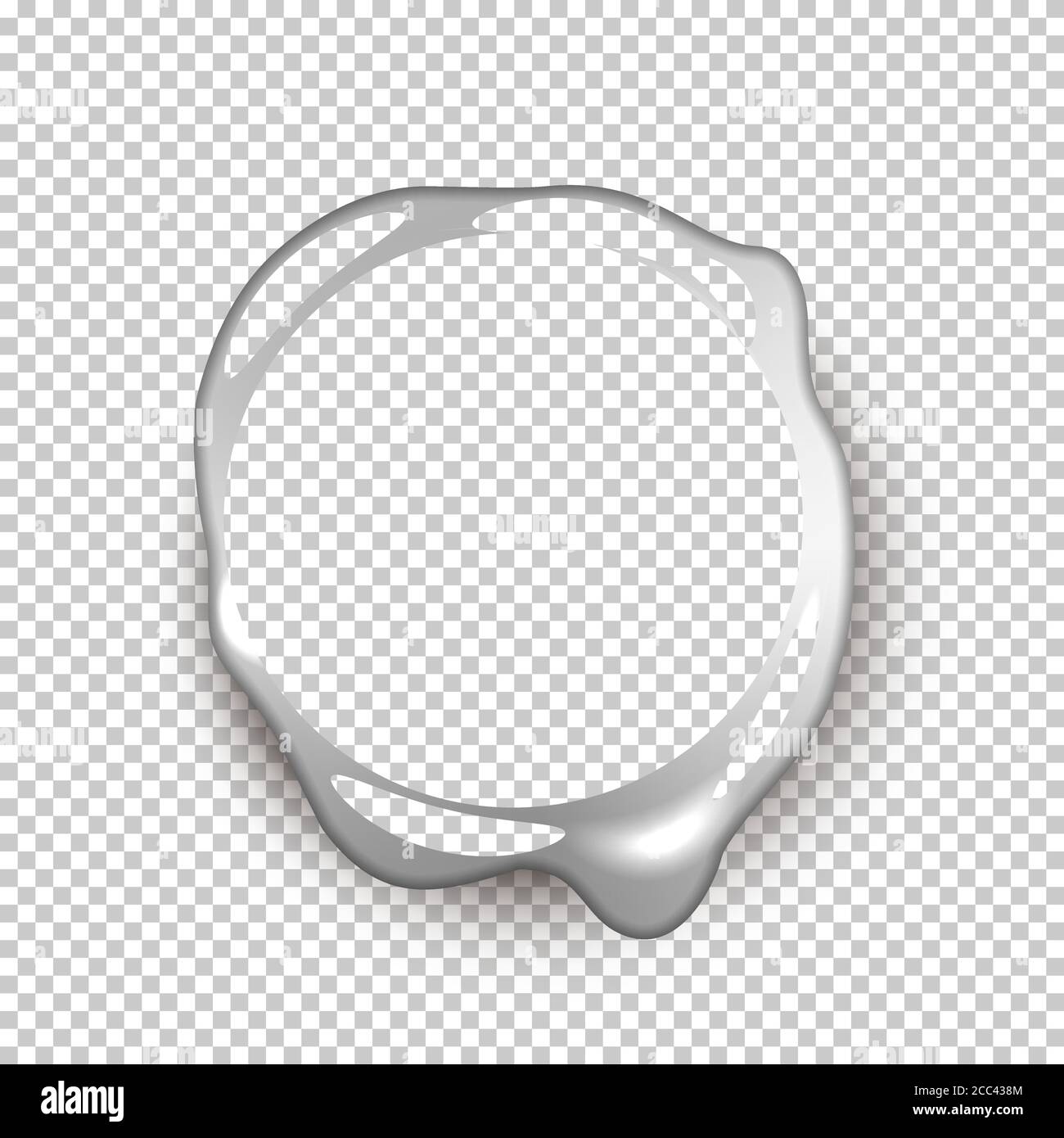 Guarnizione in cera d'argento brillante e brillante con spazio vuoto per un design isolato su sfondo trasparente. Etichetta retrospettiva del segnale di sicurezza di approvazione del vettore. Qualità Illustrazione Vettoriale