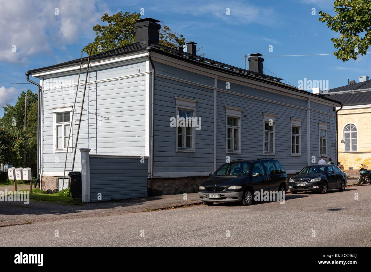 Edificio residenziale in legno a Porvoo, Finlandia Foto Stock