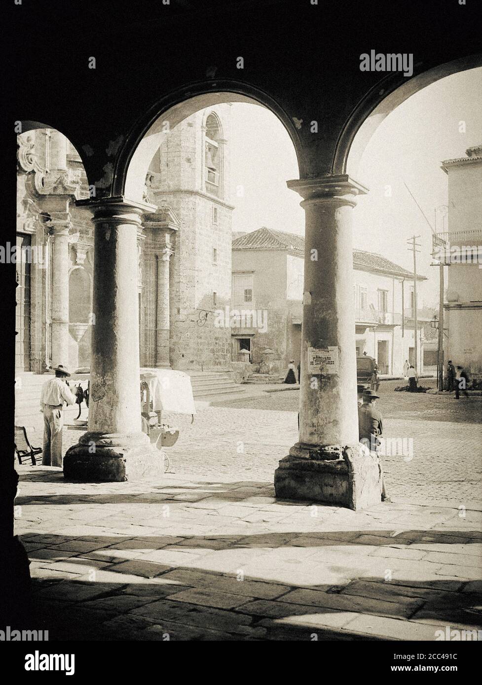 L'Avana Vecchia. La Plaza del Catedral. Cuba. 1900 Foto Stock