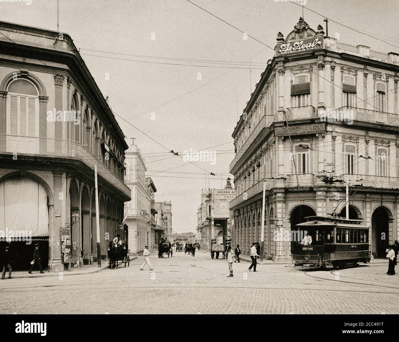 L'Avana Vecchia. Avenida Zulueta. Cuba. 1900 Foto Stock