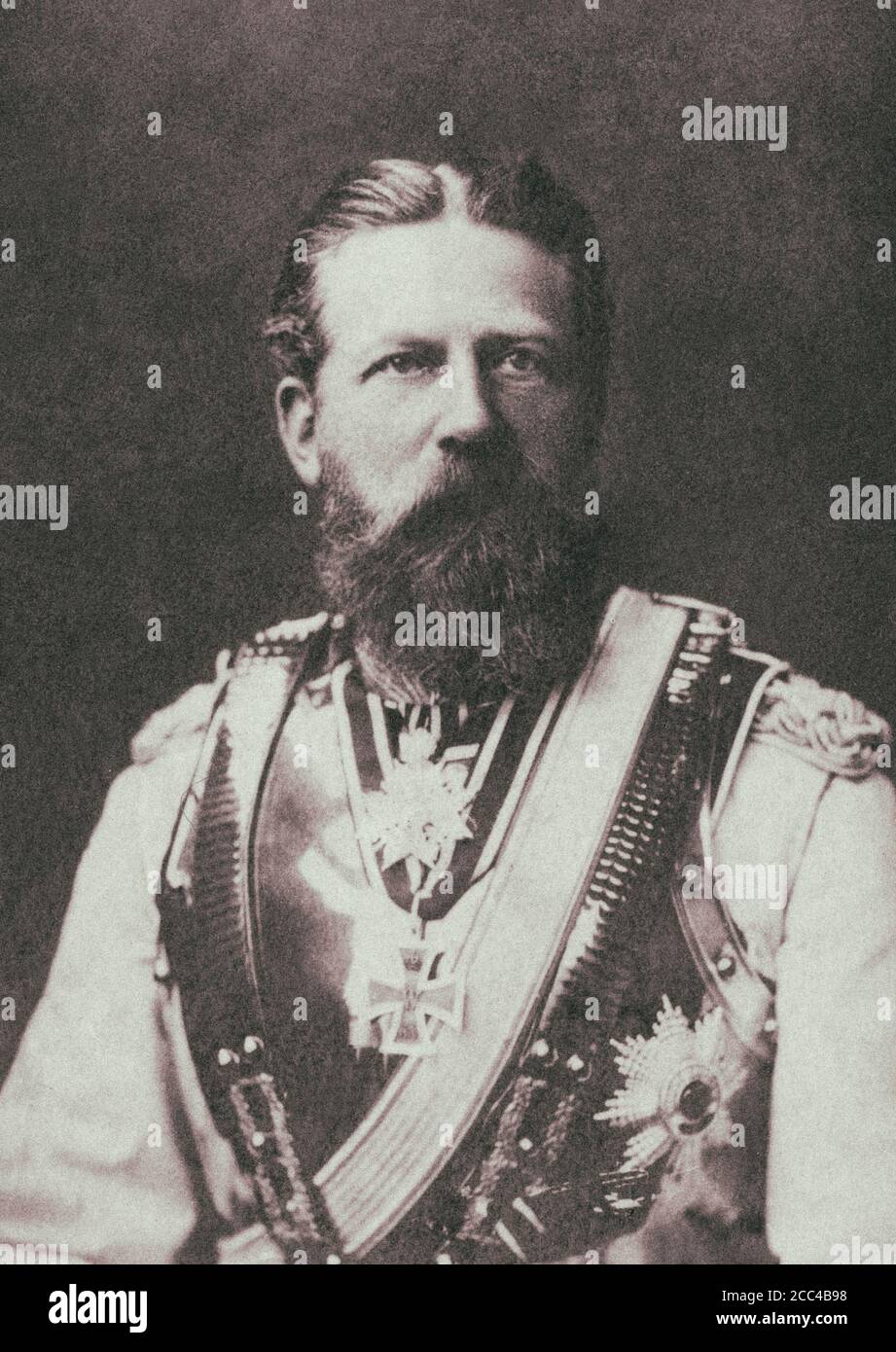 Federico III (1831 – 1888) fu imperatore tedesco e re di Prussia per novantanove giorni nel 1888, anno dei tre imperatori. Nota in modo informale come ' Foto Stock