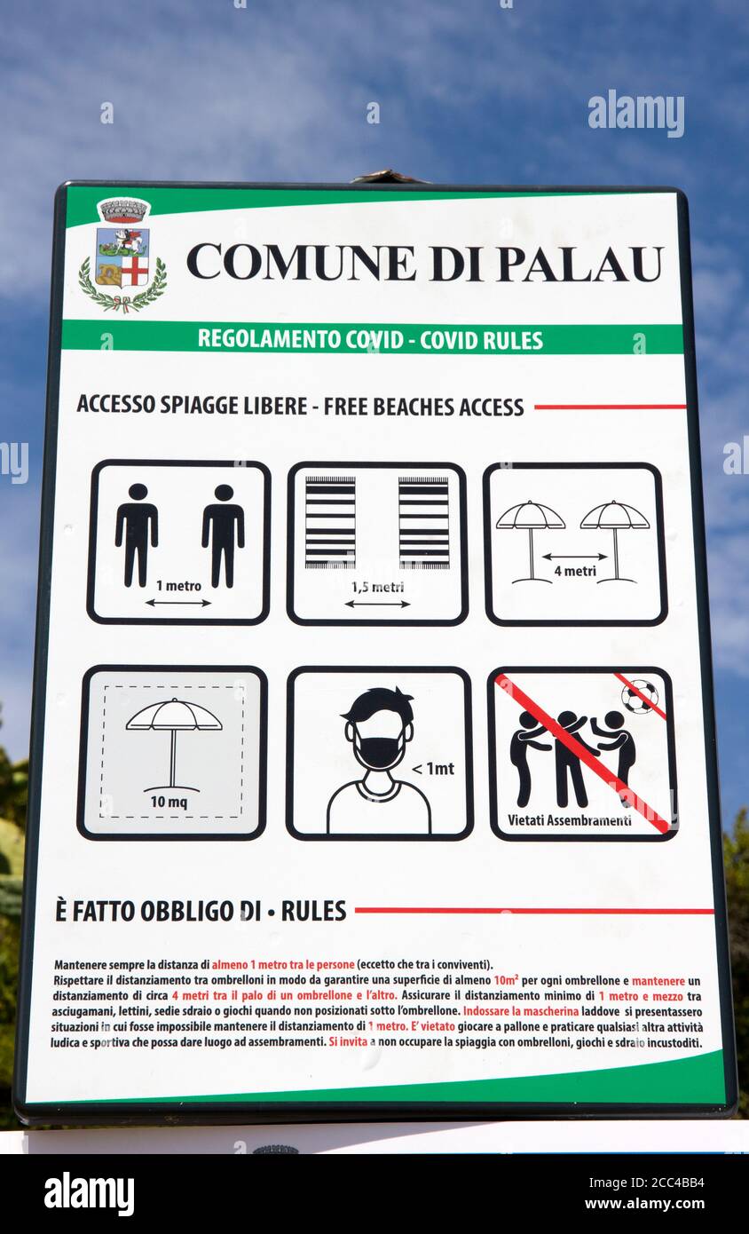 spiaggia Covid regola la Sardegna Foto Stock