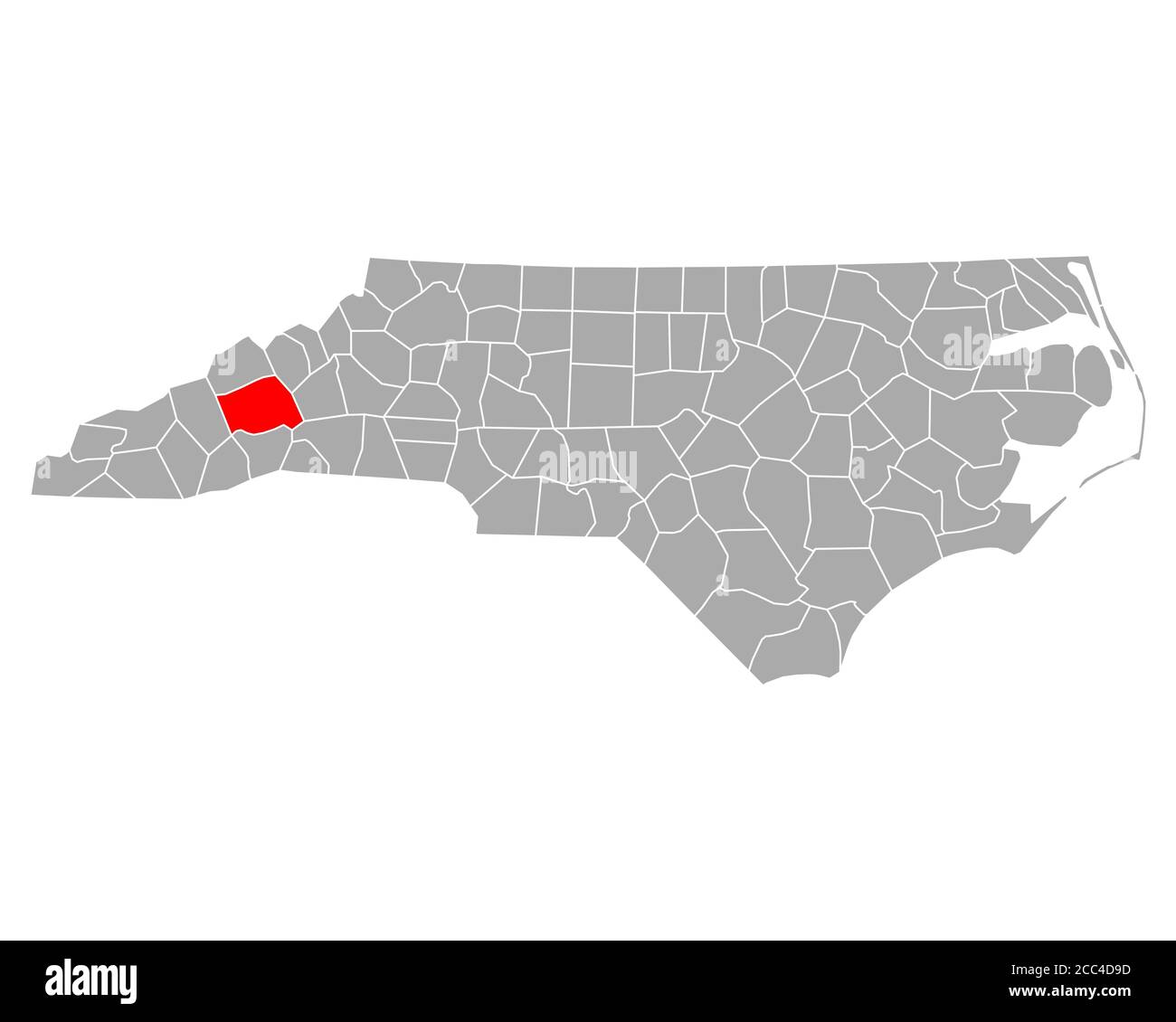 Buncombe sulla mappa di North Carolina Foto Stock
