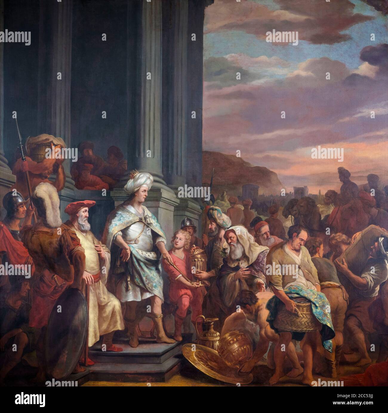 Re Ciro che consegna il tesoro saccheggiato dal Tempio di Gerusalemme, dipinto di Ferdinand Bol, 1655-1669 Foto Stock Re Ciro che consegna il tesoro saccheggiato dal Tempio di Gerusalemme, dipinto di Ferdinand Bol, 1655-1669 Foto Stock