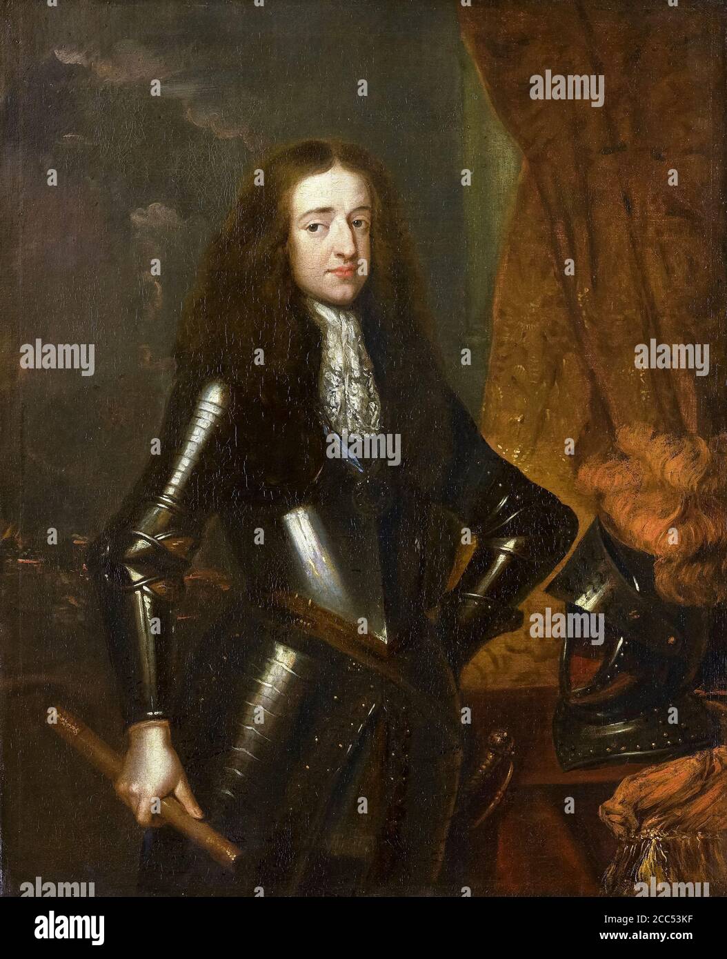 Guglielmo III (1650-1702), Principe d'Orange e Re d'Inghilterra (1689-1702), in armatura piena, dipinto ritratto di Caspar Netscher, 1670-1684 Foto Stock