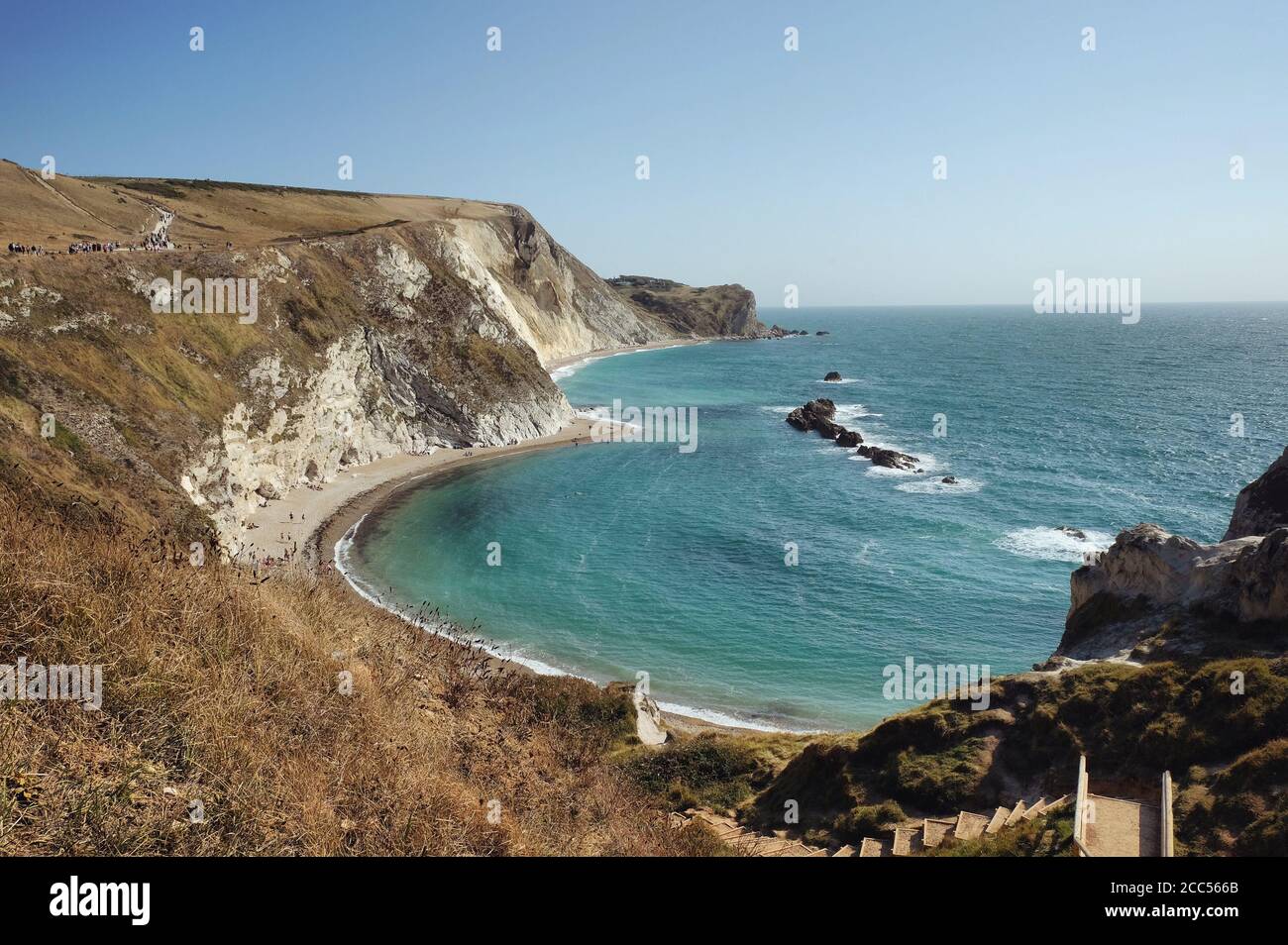 Man o'War Beach sulla Jurassic Coast, Dorset, Regno Unito Foto Stock