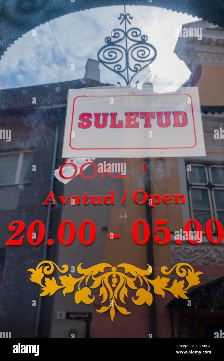 Chiuso nightclub, città vecchia, Tallinn, Estonia Foto Stock