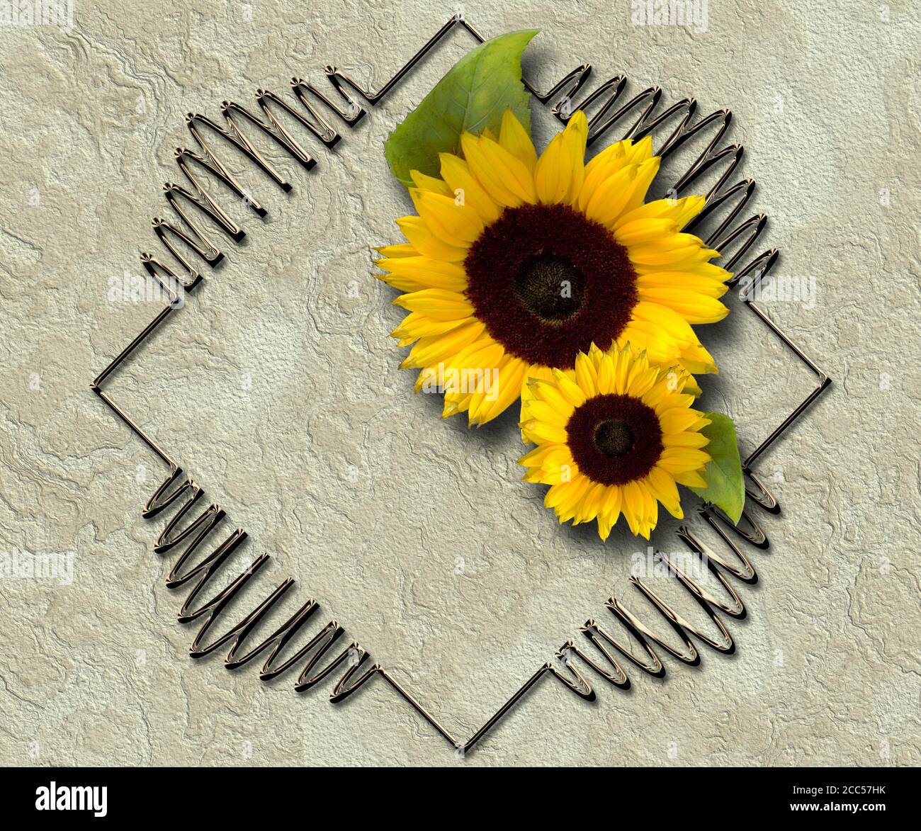 Modello di sfondo con texture 3D rendering con bella decorazione floreale e. elemento creativo metallico Foto Stock