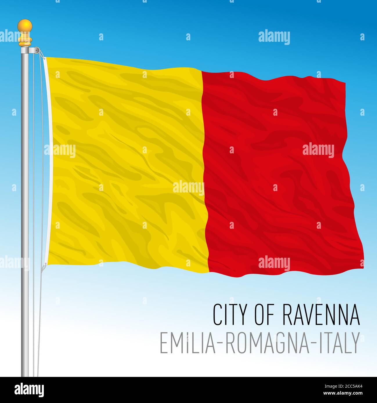 Ravenna, bandiera della città e del comune, Italia, Emilia Romagna, illustrazione vettoriale Illustrazione Vettoriale