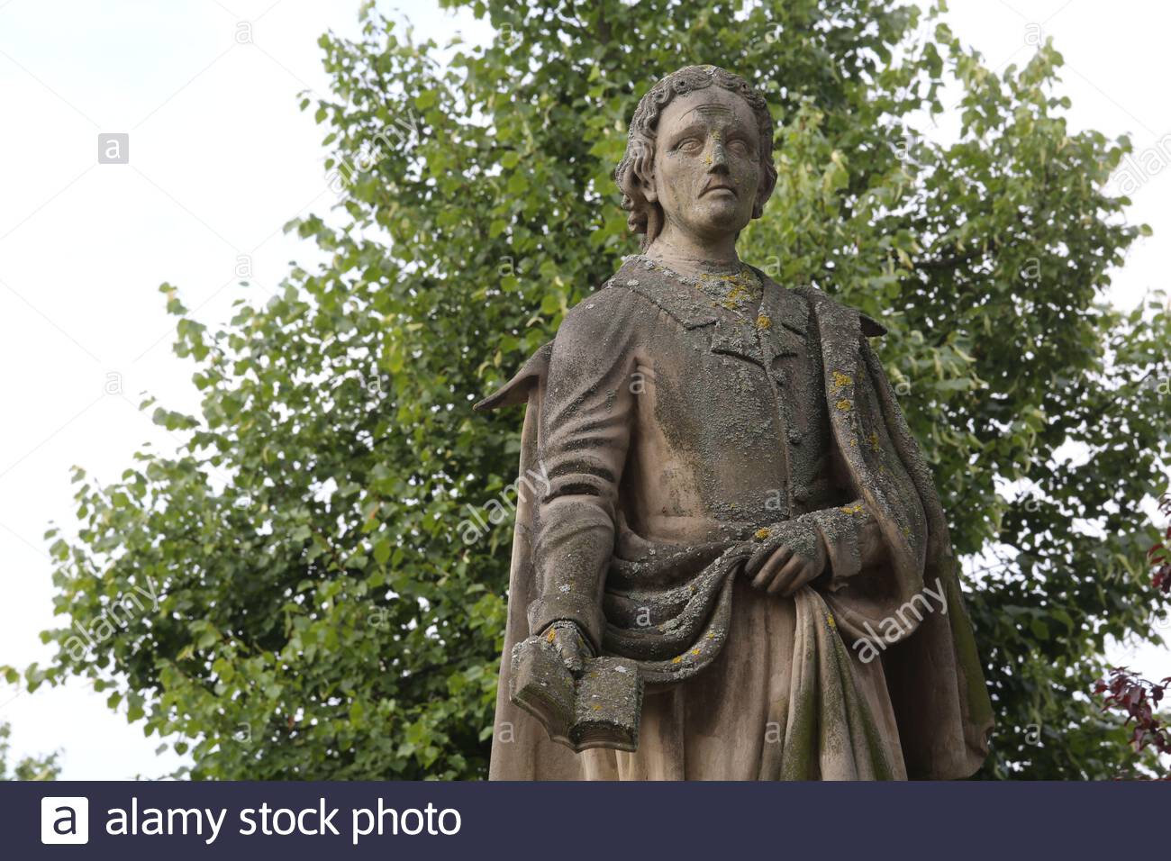 Filosofo, autore, accademico e linguista tedesco Johann Kaspar Zeuss statua in Kronach Germania. Foto Stock