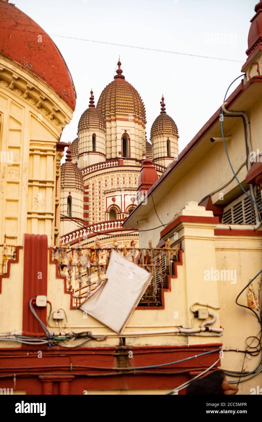 Tempio di Dakshineswar Kali a Kolkata (Calcutta), India, Sud-Est asiatico. Foto Stock