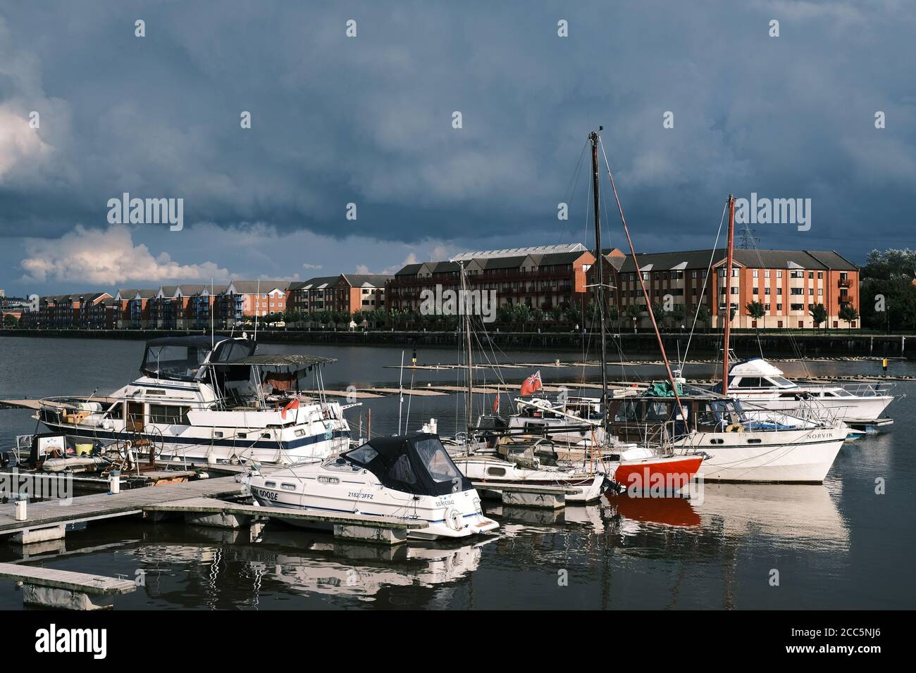 Preston Marina presso gli Albert Docks sul fiume Ribble. Foto Stock