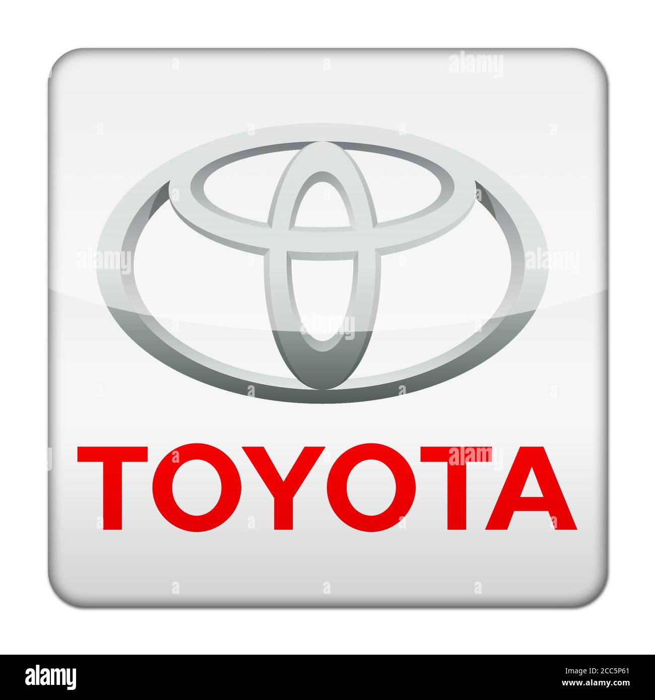 Toyota logo icona isolato pulsante app Foto Stock