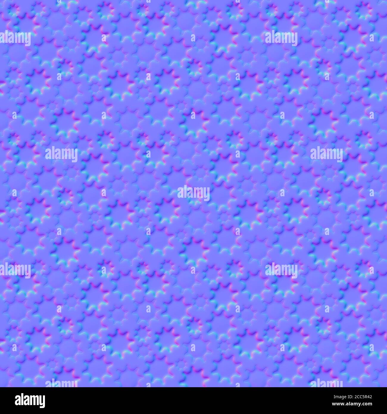 Mappa normale di fiori modello senza giunture, virus modello. Immagine generata dal computer Foto Stock