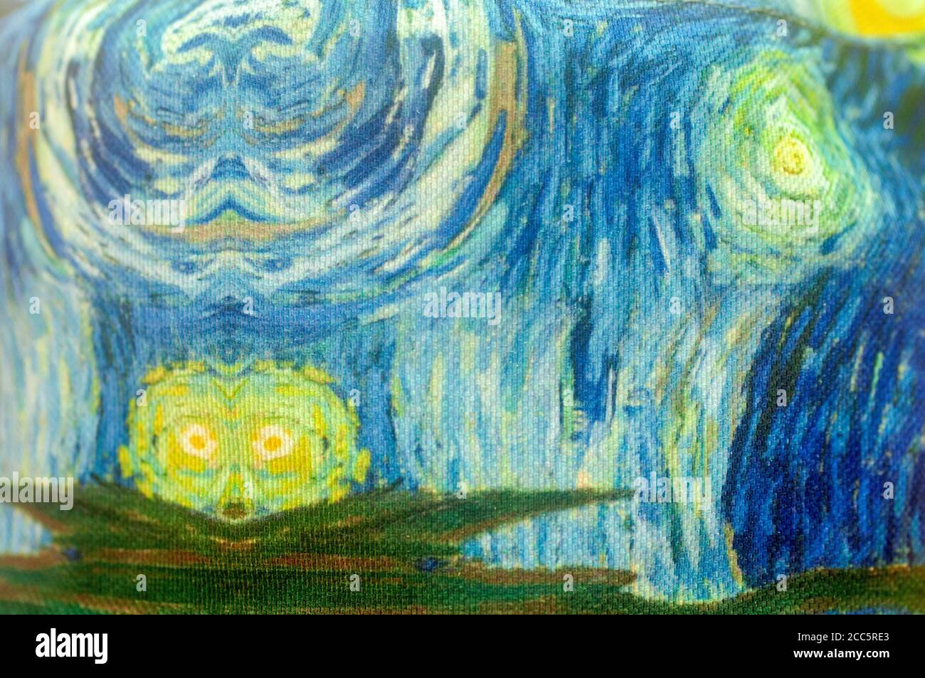 Omaggio a Starry Starry notte e van Gogh in verde e acquamarina Foto Stock
