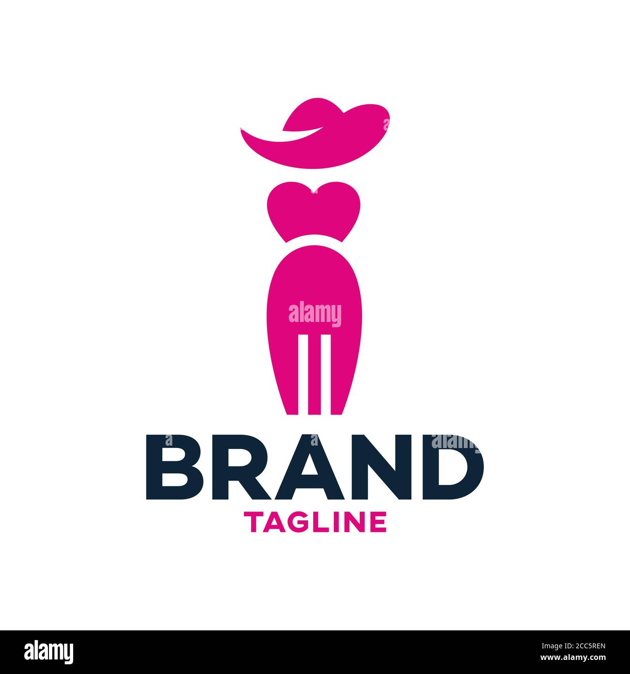 Moderna donna forcella logo.Vector illustrazione. Illustrazione Vettoriale