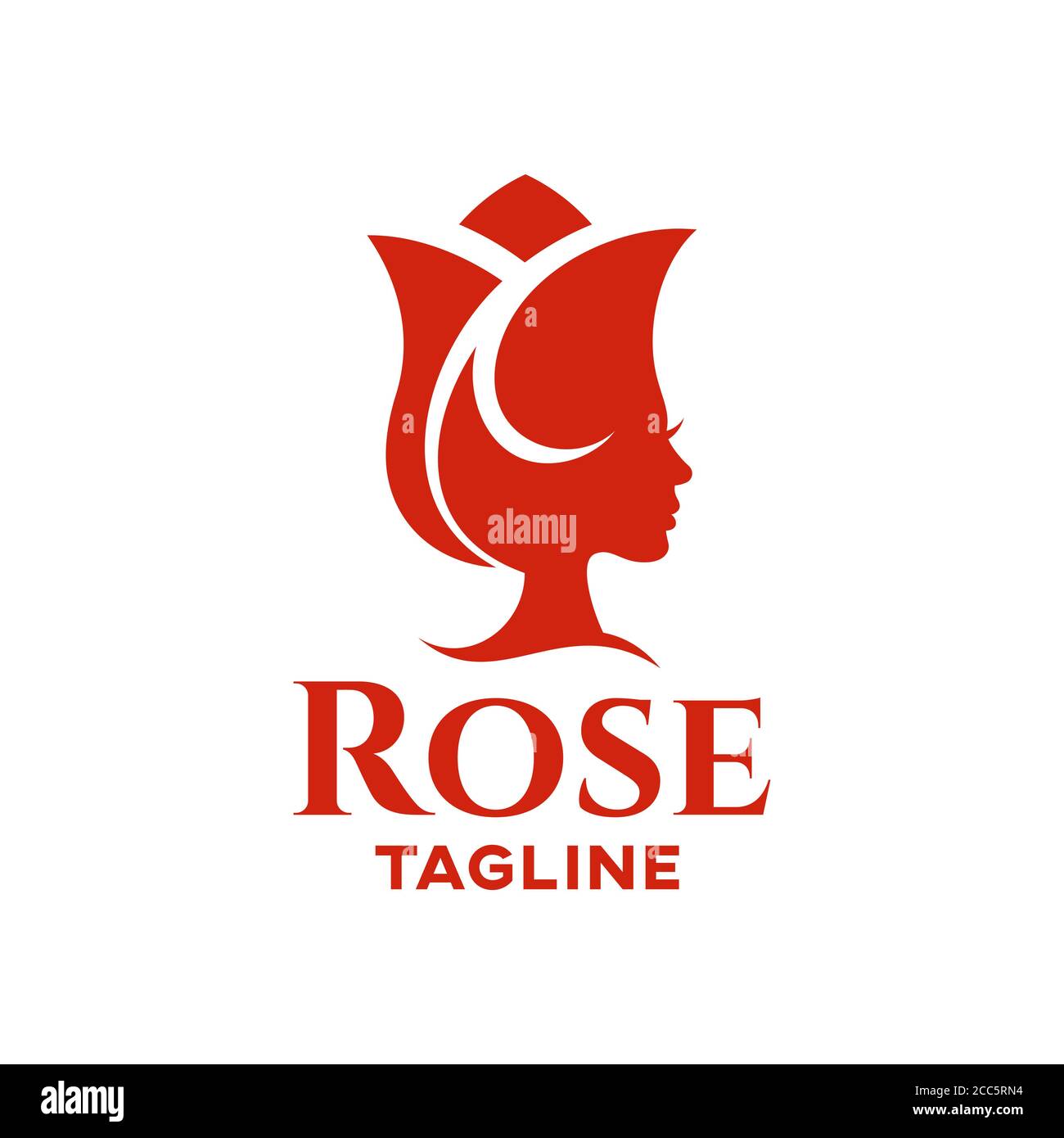Moderna bellezza fiore rosso rosa logo.Vector illustrazione. Illustrazione Vettoriale