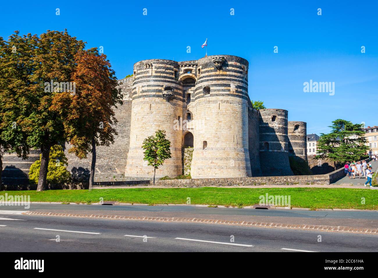 Chateau Angers è un castello di Angers città nella Valle della Loira, western in Francia Foto Stock