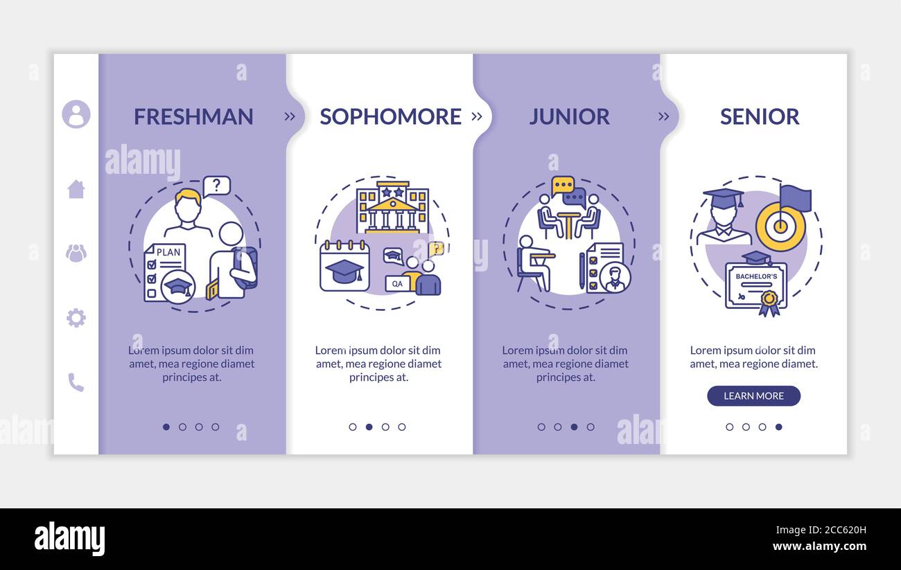 Modello vettore di onboarding degli anni di classe Illustrazione Vettoriale