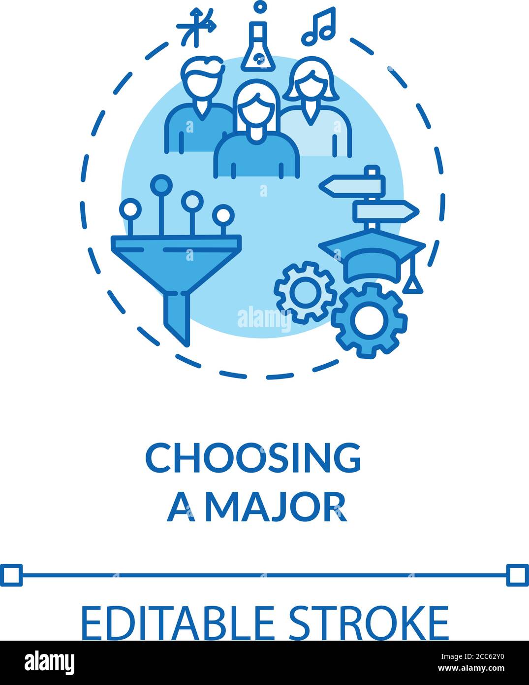 Scegliere l'icona principale del concetto turchese Illustrazione Vettoriale