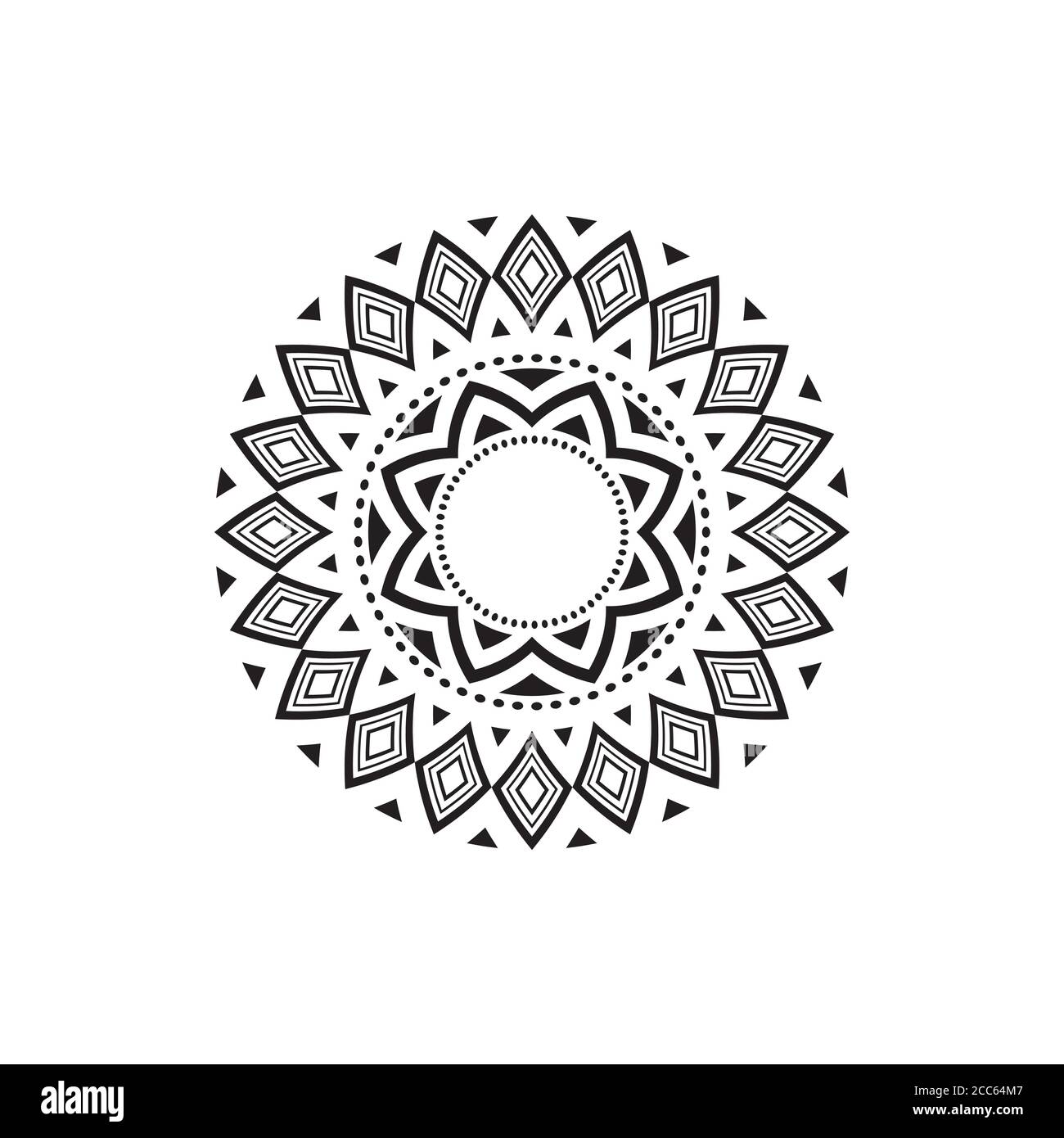 Disegno circolare in forma di mandala per Henna, Mehndi, tatuaggio, decorazione. Ornamento decorativo Illustrazione Vettoriale