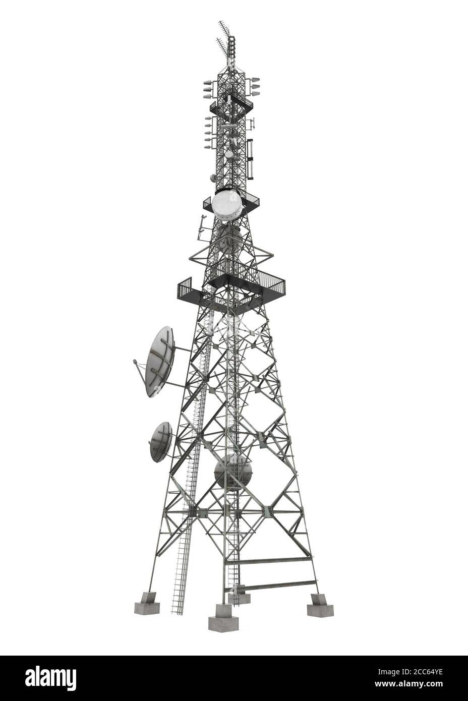 Torre di comunicazione isolata Foto Stock