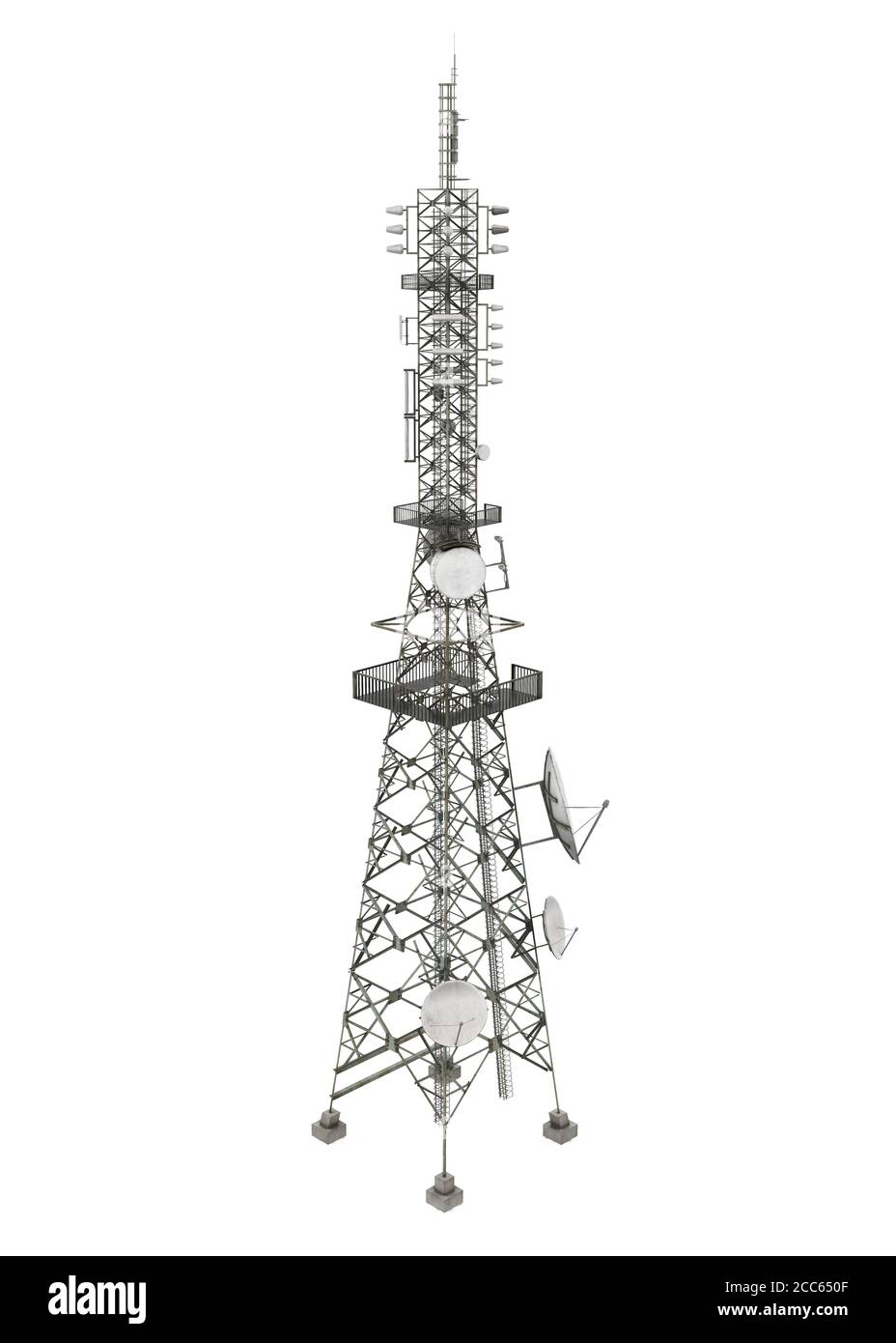 Torre di comunicazione isolata Foto Stock