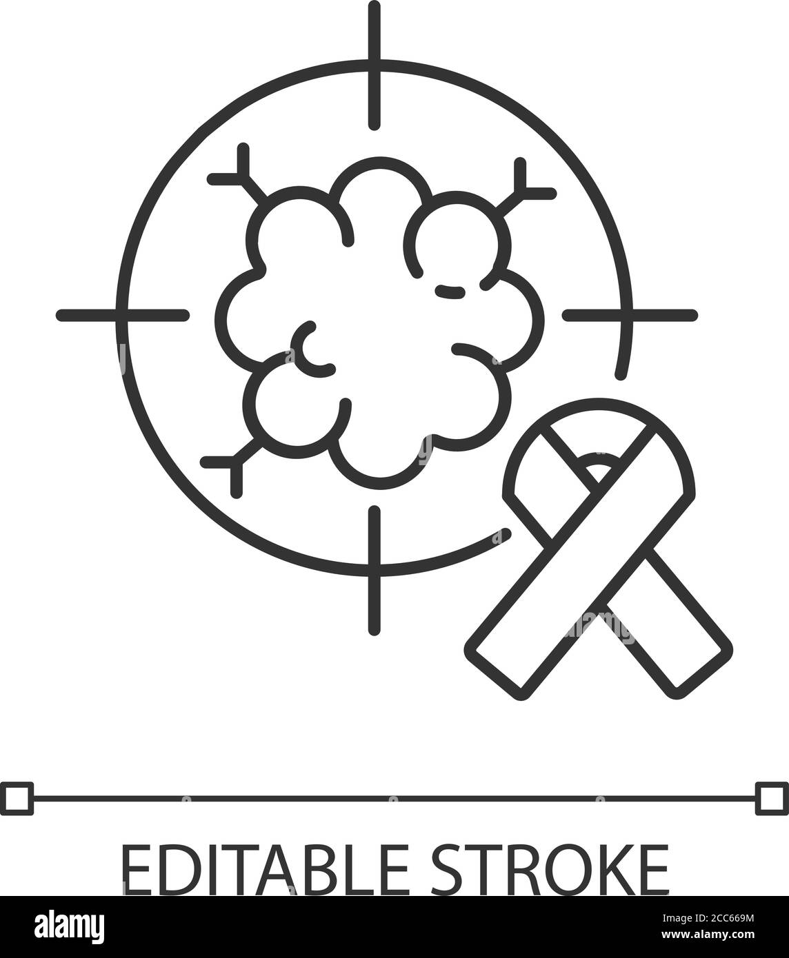 Icona lineare reparto oncologia Illustrazione Vettoriale