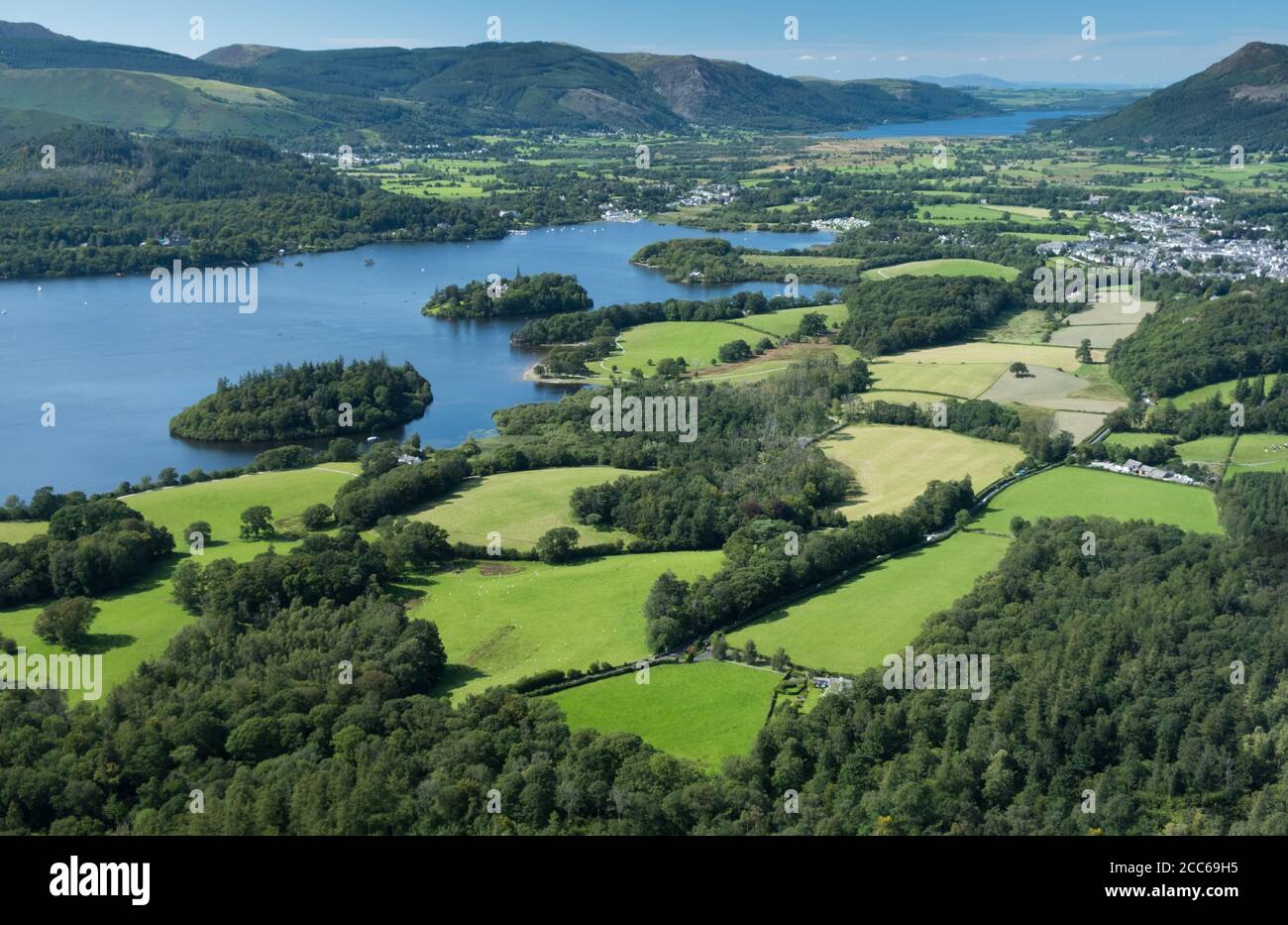 Vista dal Walla Crag Cumbria English Lake District Foto Stock
