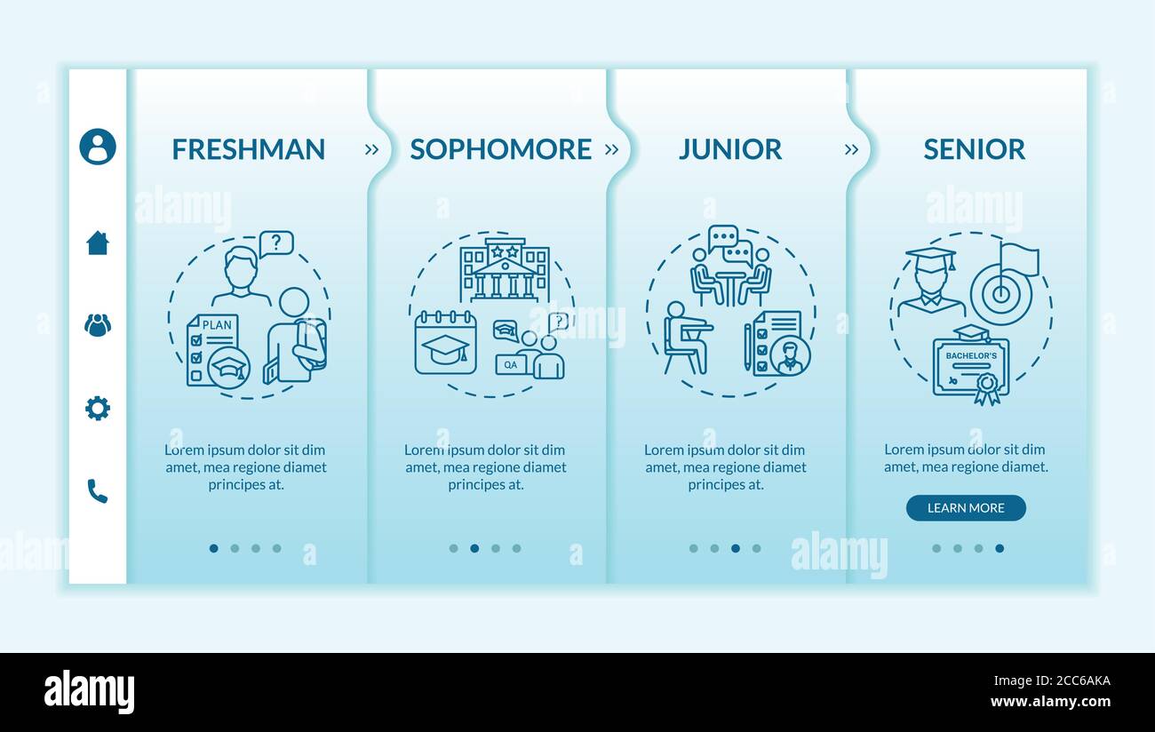 Modello vettore di onboarding degli studenti Illustrazione Vettoriale